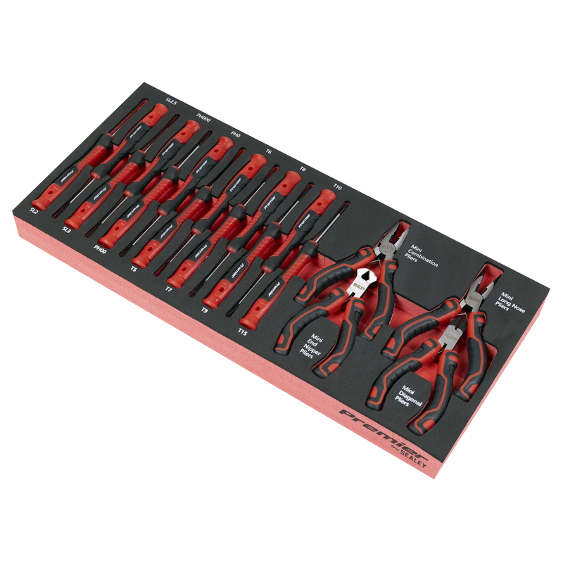 Sealey Premier Precision Screwdriver & Mini Pliers Set 17 Piece TBT67