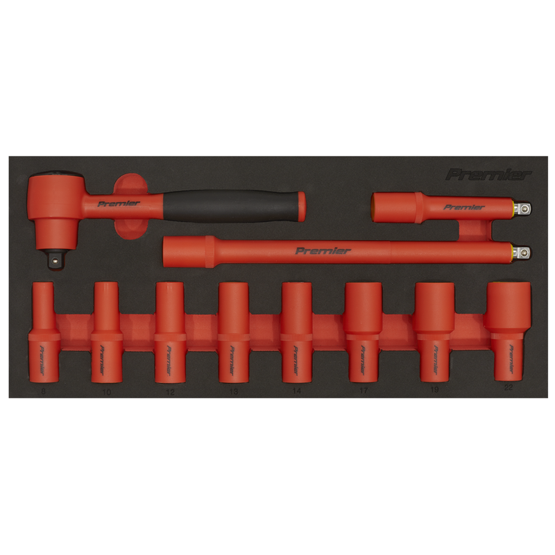 Sealey Premier Insulated Socket Set 11 Piece 3/8" Drive VDE Approved