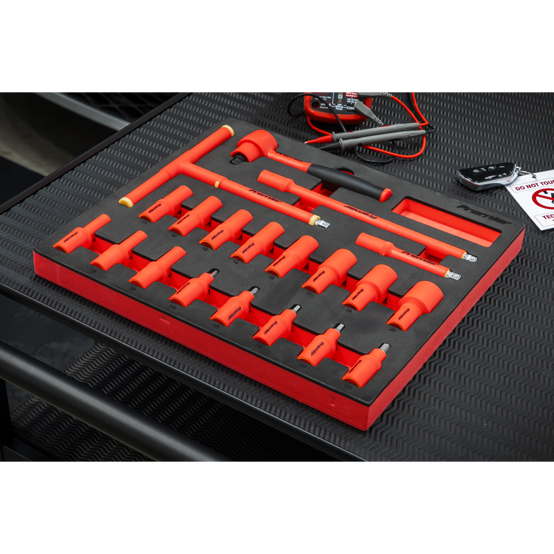 Sealey Premier Insulated Socket Set 20 Piece 3/8" Drive VDE Approved