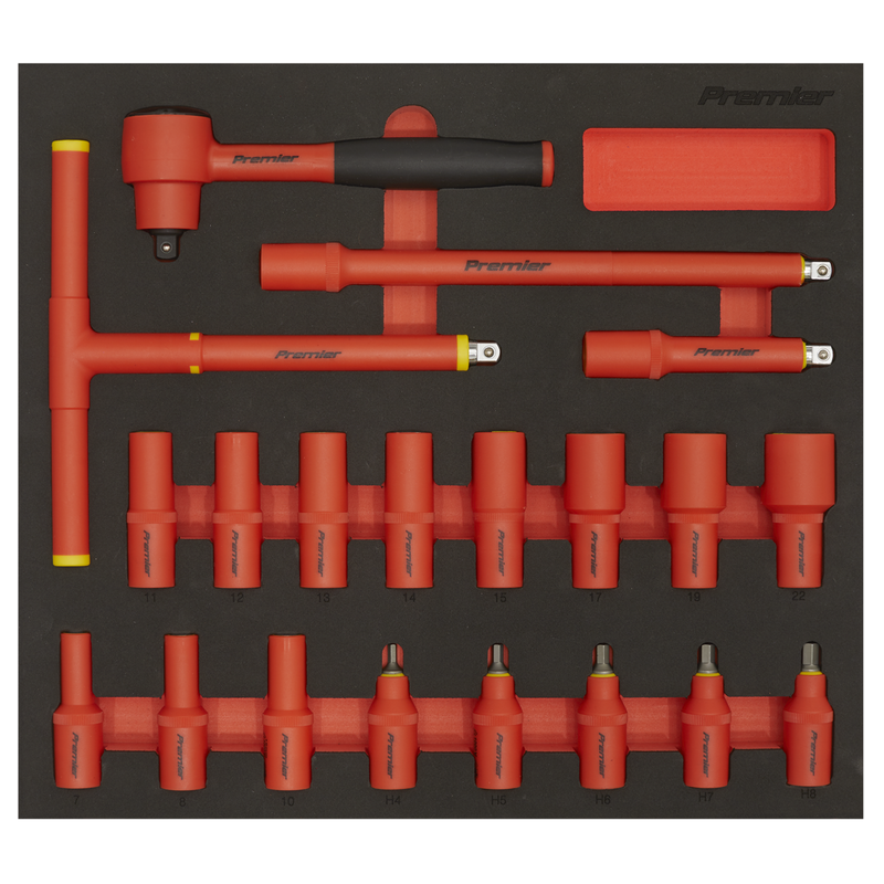 Sealey Premier Insulated Socket Set 20 Piece 3/8" Drive VDE Approved