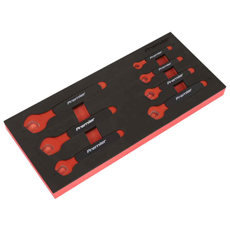 Sealey Premier Insulated Open-End Spanner Set 7 Piece - VDE Approved