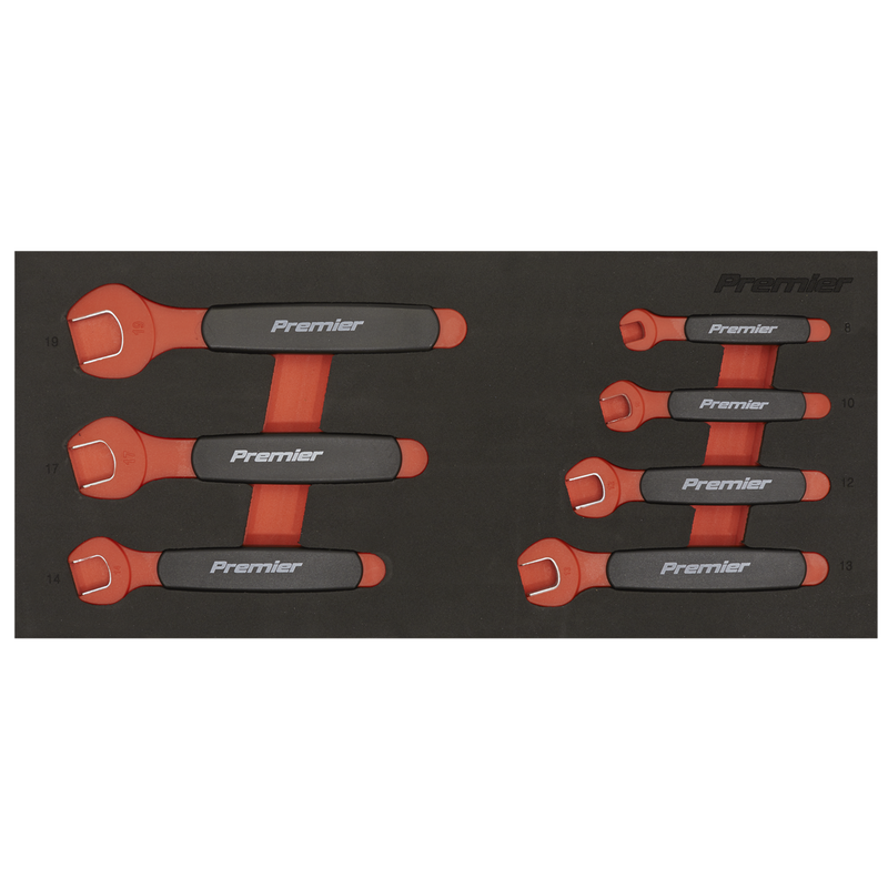 Sealey Premier Insulated Open-End Spanner Set 7 Piece - VDE Approved