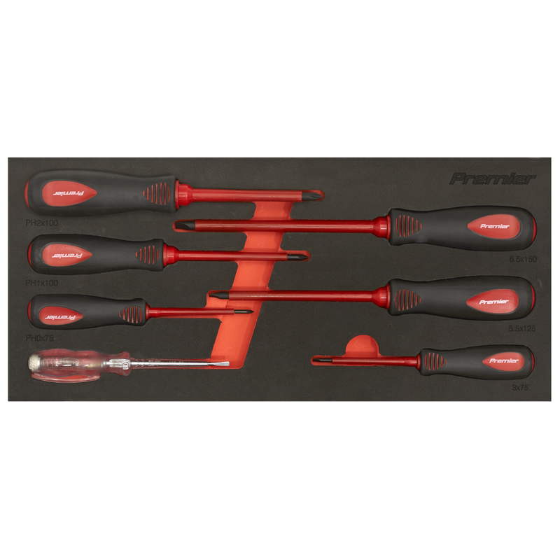 Sealey Premier Insulated Screwdriver Set 7 Piece - VDE Approved