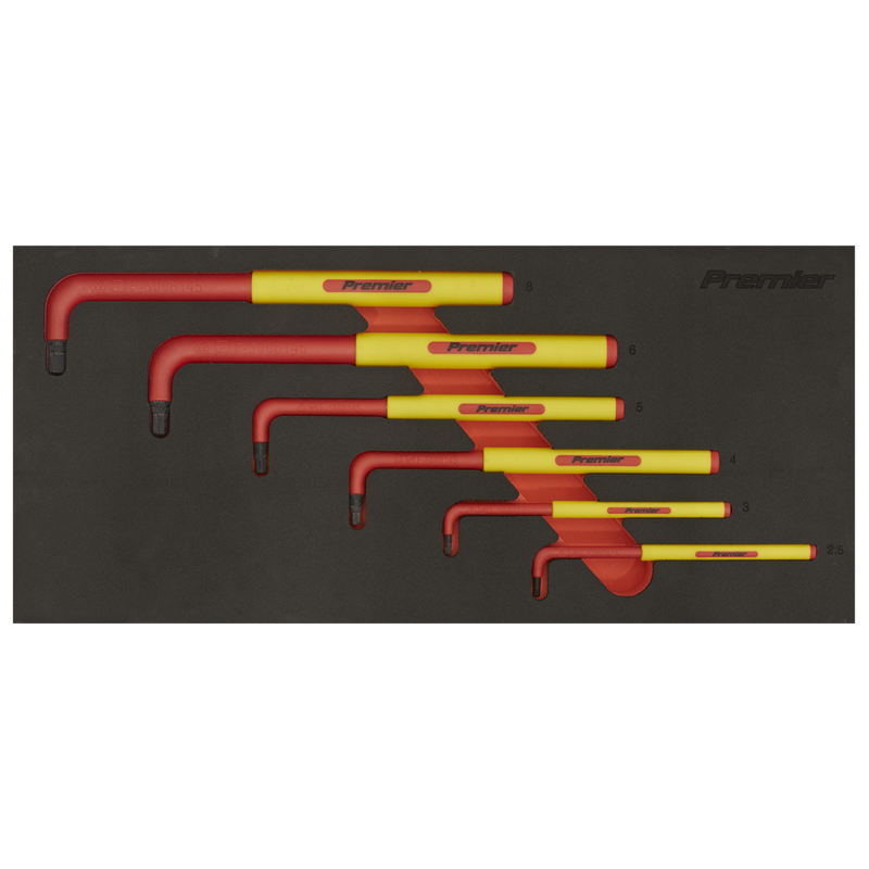 Sealey Premier Insulated Hex Key Set 6 Piece - VDE Approved 2.5-8mm