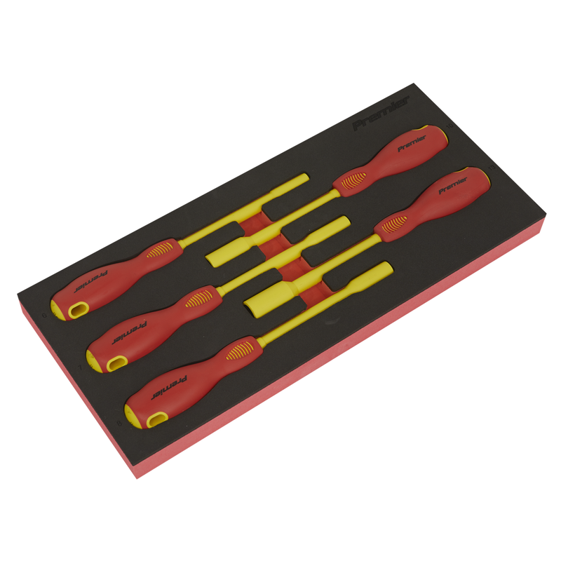 Sealey Premier Insulated Nut Driver Set 5 Piece - VDE Approved 125mm