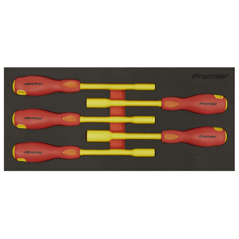 Sealey Premier Insulated Nut Driver Set 5 Piece - VDE Approved 125mm