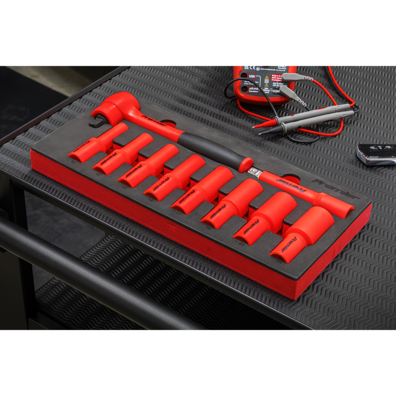 Sealey Premier Insulated Socket Set 10 Piece - VDE Approved 1/2" Drive