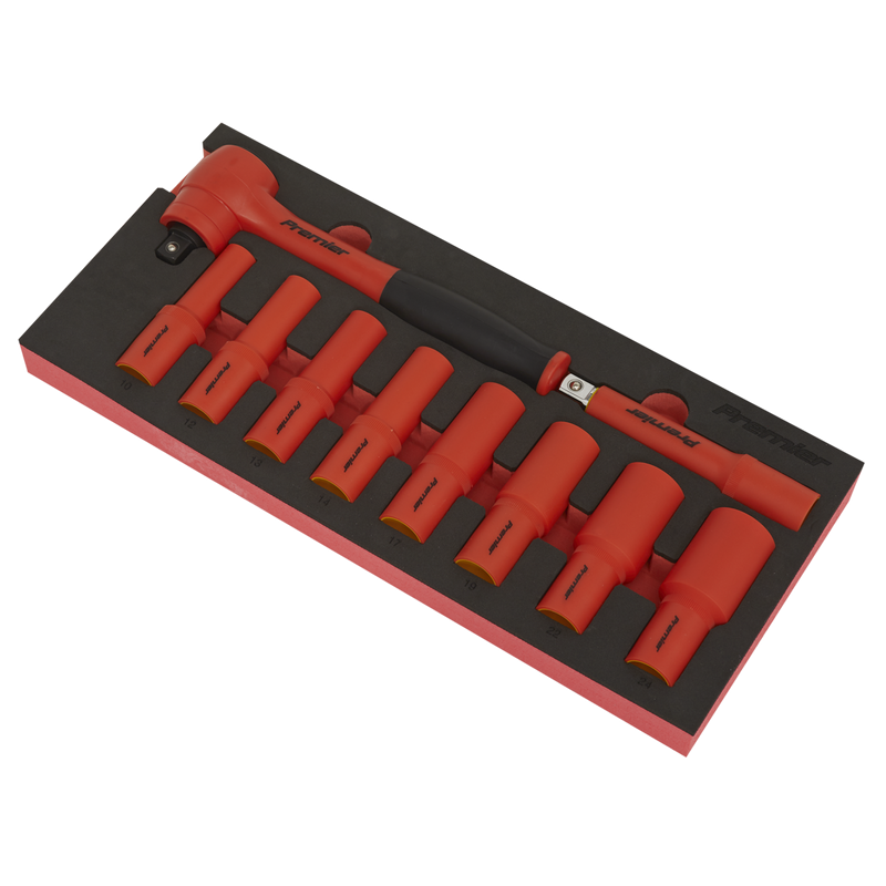 Sealey Premier Insulated Socket Set 10 Piece - VDE Approved 1/2" Drive