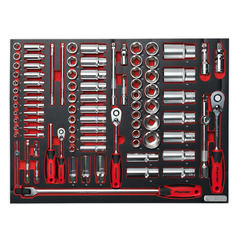 Sealey Premier Platinum Socket Set 91 Piece 1/4", 3/8" & 1/2" Drive