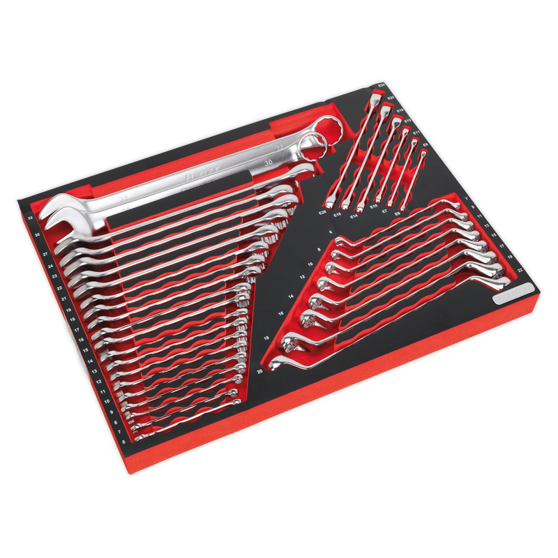 Sealey Premier Platinum Spanner Set 35 Piece with Tool Tray