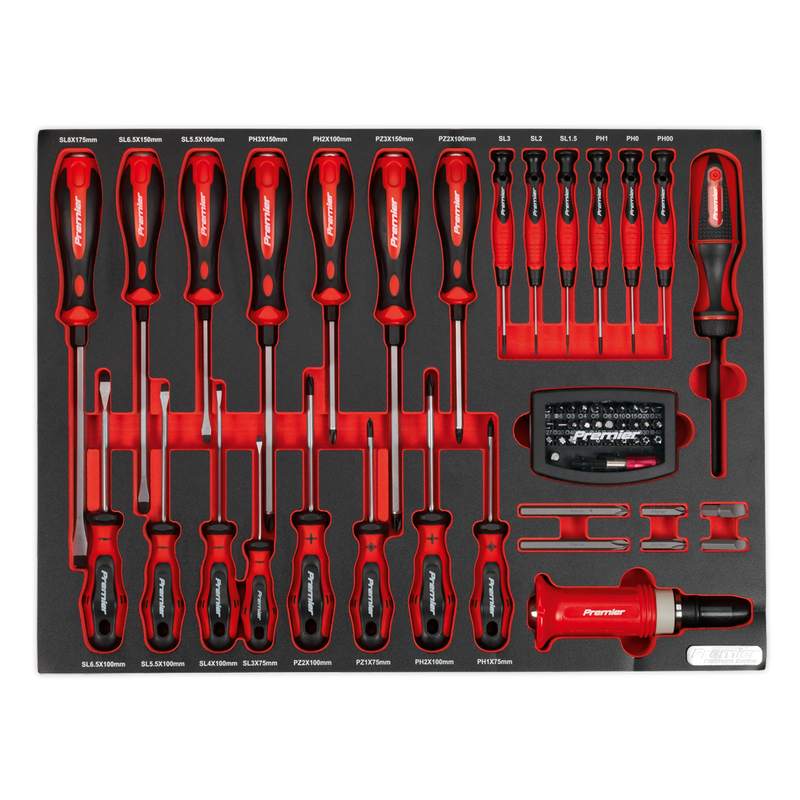 Sealey Premier Platinum Screwdriver Set 72 Piece with Tool Tray TBTP04