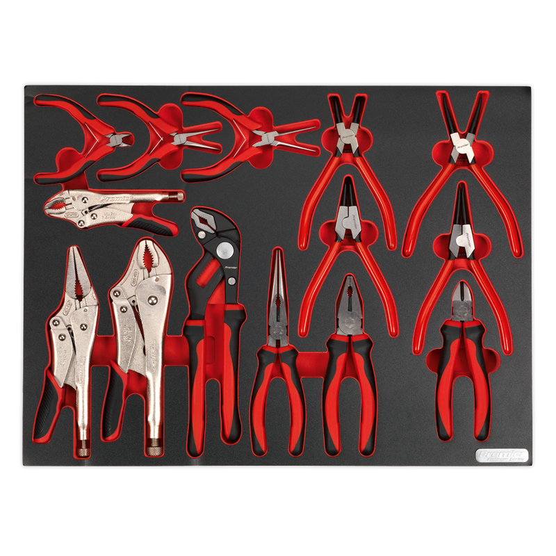 Sealey Premier Platinum Pliers Set 14 Piece with Tool Tray TBTP05