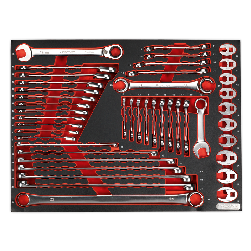 Sealey Premier Platinum Spanner Set 44 Piece with Tool Tray TBTP11