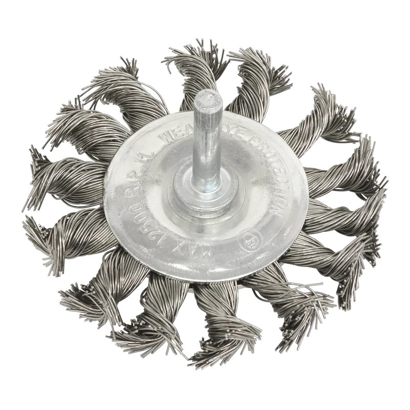 Sealey 75mm Twist Knot Flat Wire Wheel with 6mm Shaft