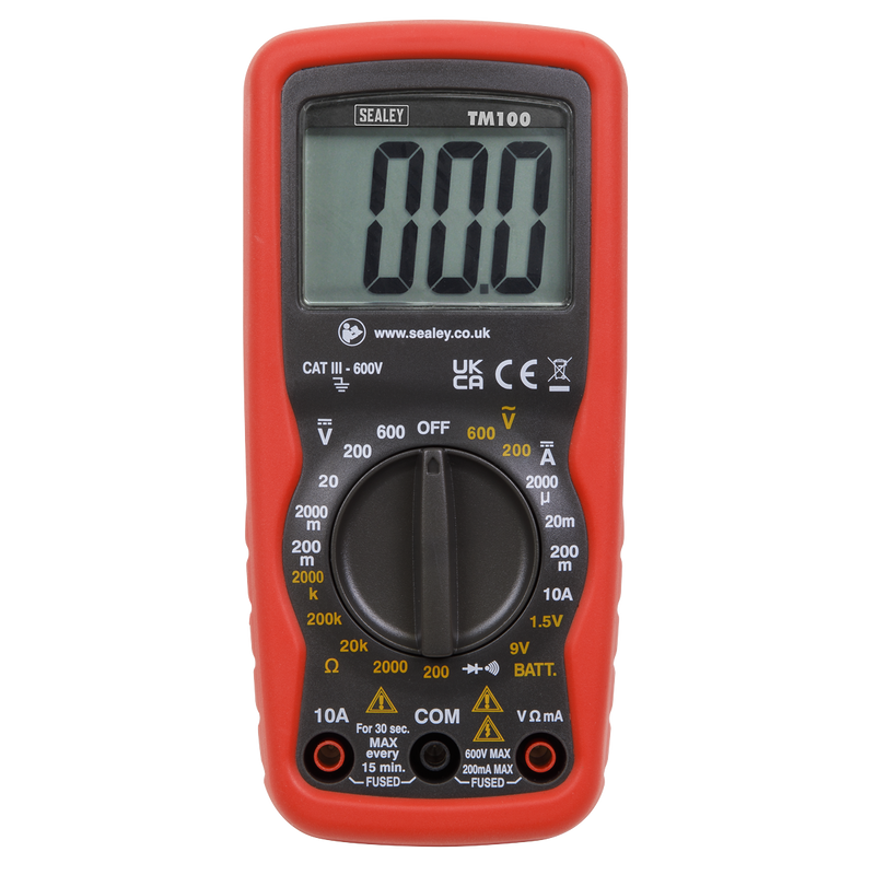 Sealey 6-Function Digital Multimeter TM100 600V AC/DC