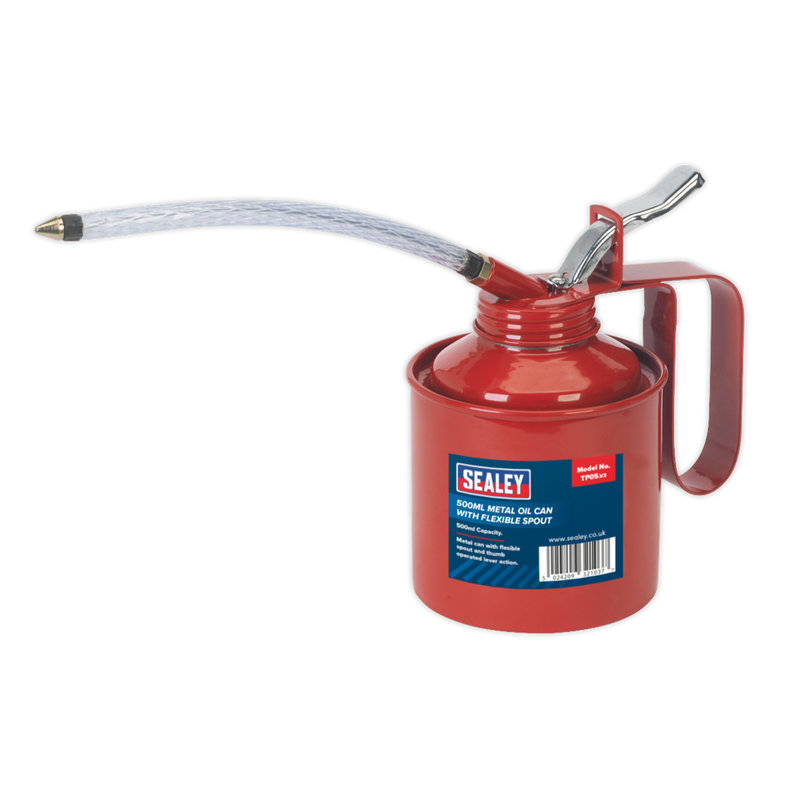 Sealey Metal Oil Can 500ml with Flexible Spout