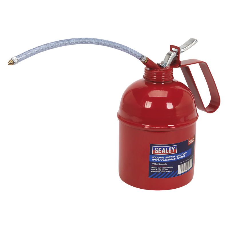 Sealey Metal Oil Can 1000ml with Flexible Spout