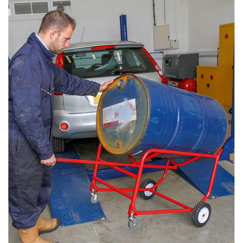 Sealey Mobile Drum Stillage 205L TP112 with Rubber Handgrip