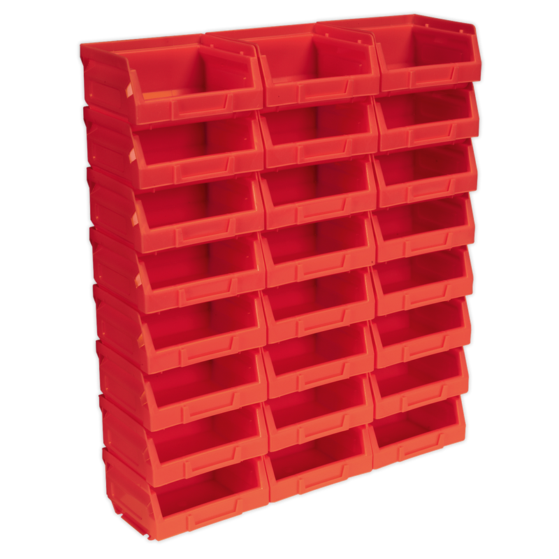 Sealey Plastic Storage Bin 105x85x55mm Red - Pack of 24