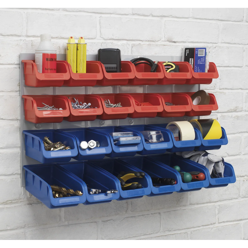 Sealey Bin & Panel Combination 24 Bins - Red/Blue