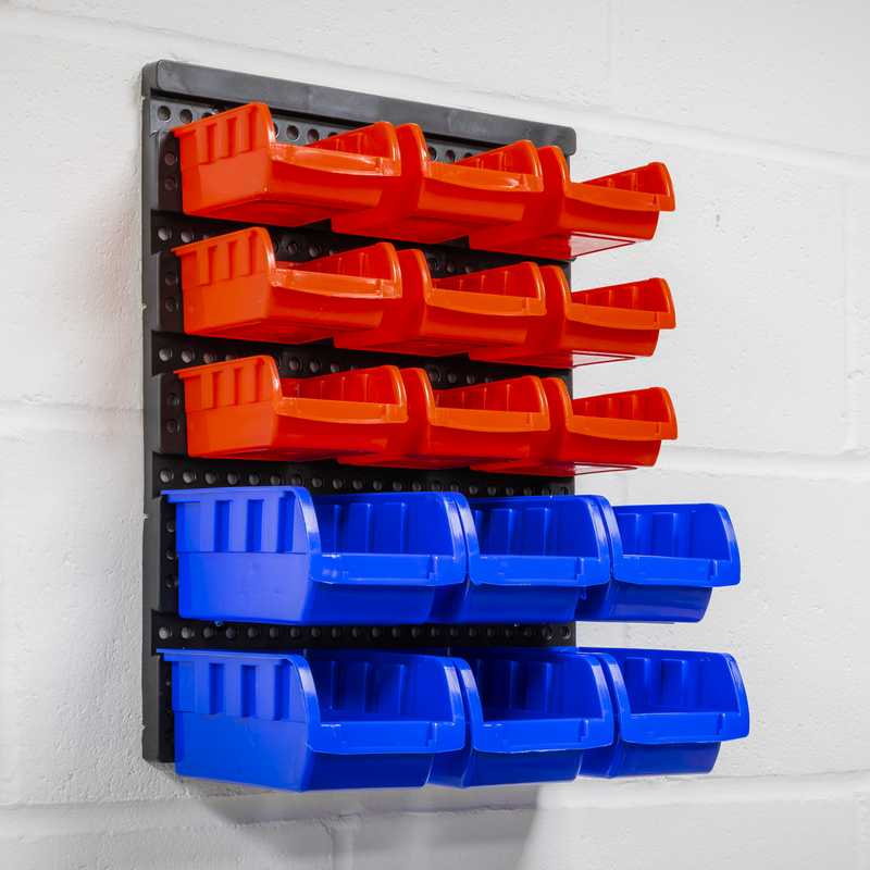 Sealey Wall Mounting Bin Storage System TPS1569WM with 15 Bins