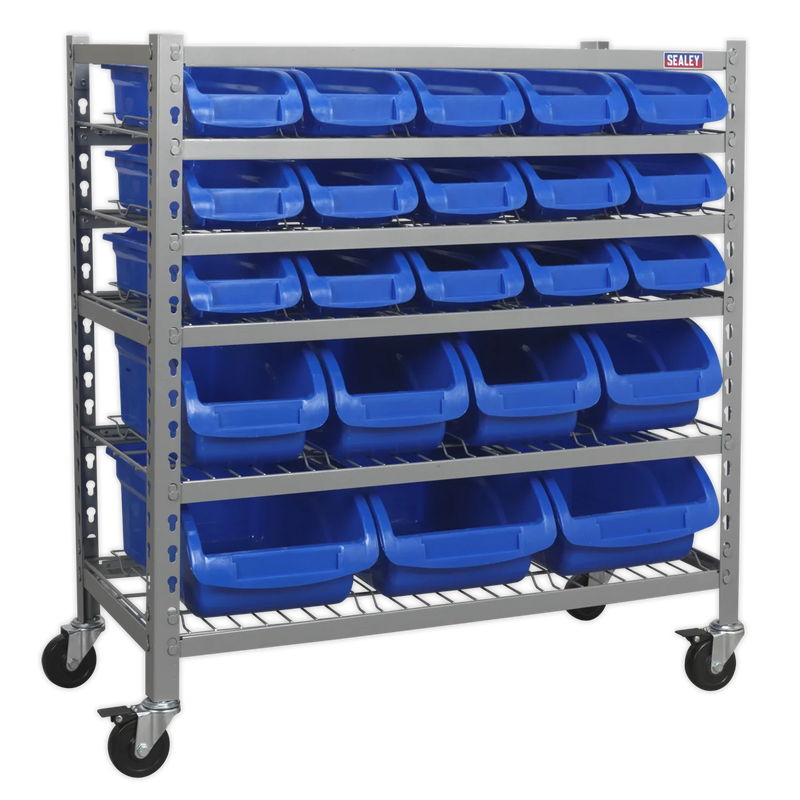 Sealey Mobile Bin Storage System TPS22 22 Bins 60kg Capacity
