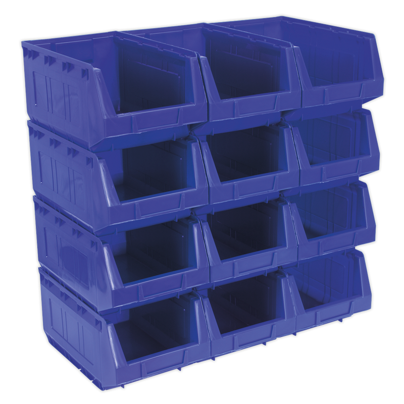 Sealey Plastic Storage Bin 210x355x165mm Blue - Pack of 12