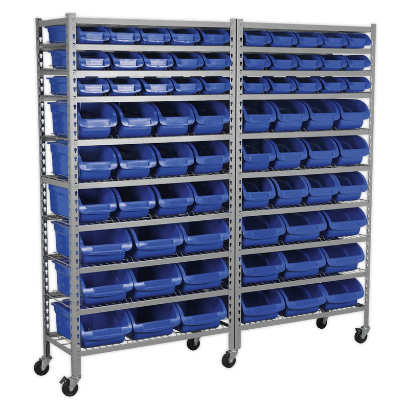 Sealey Mobile Bin Storage System TPS72 with 72 Bins