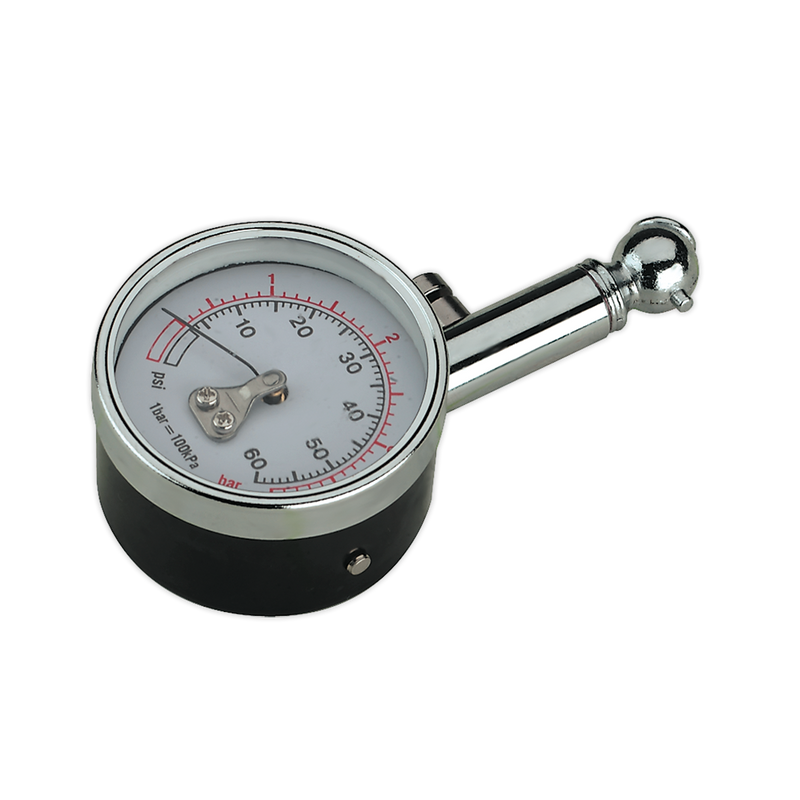 Sealey Tyre Pressure Gauge 0-4bar (0-60psi)
