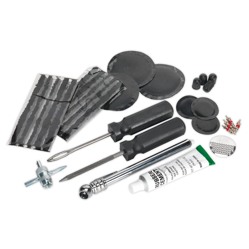Sealey Temporary Puncture Repair Kit TST09 with Tyre Pressure Gauge