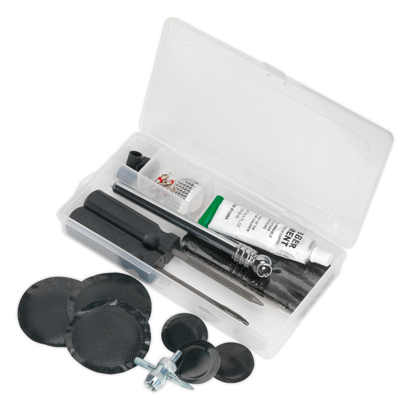 Sealey Temporary Puncture Repair Kit TST09 with Tyre Pressure Gauge