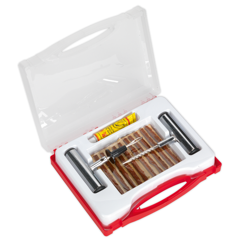 Sealey TST10 Puncture Repair Kit for Tubeless Tyres - 30 Strips & Glue
