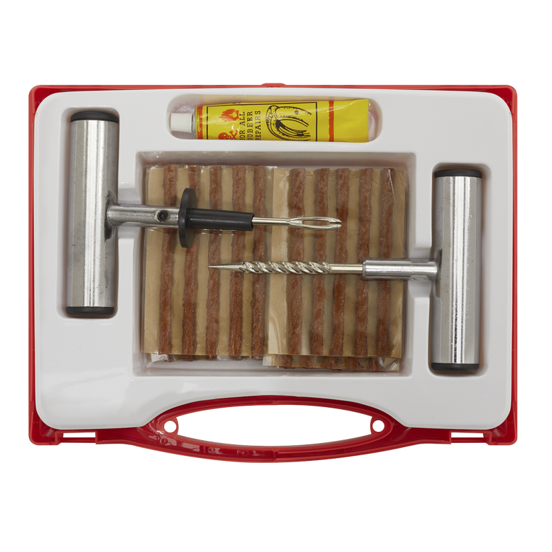 Sealey TST10 Puncture Repair Kit for Tubeless Tyres - 30 Strips & Glue