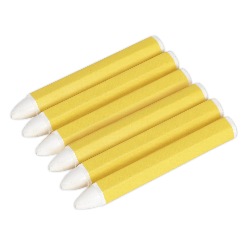 Sealey Tyre Marking Crayon White - Pack of 6