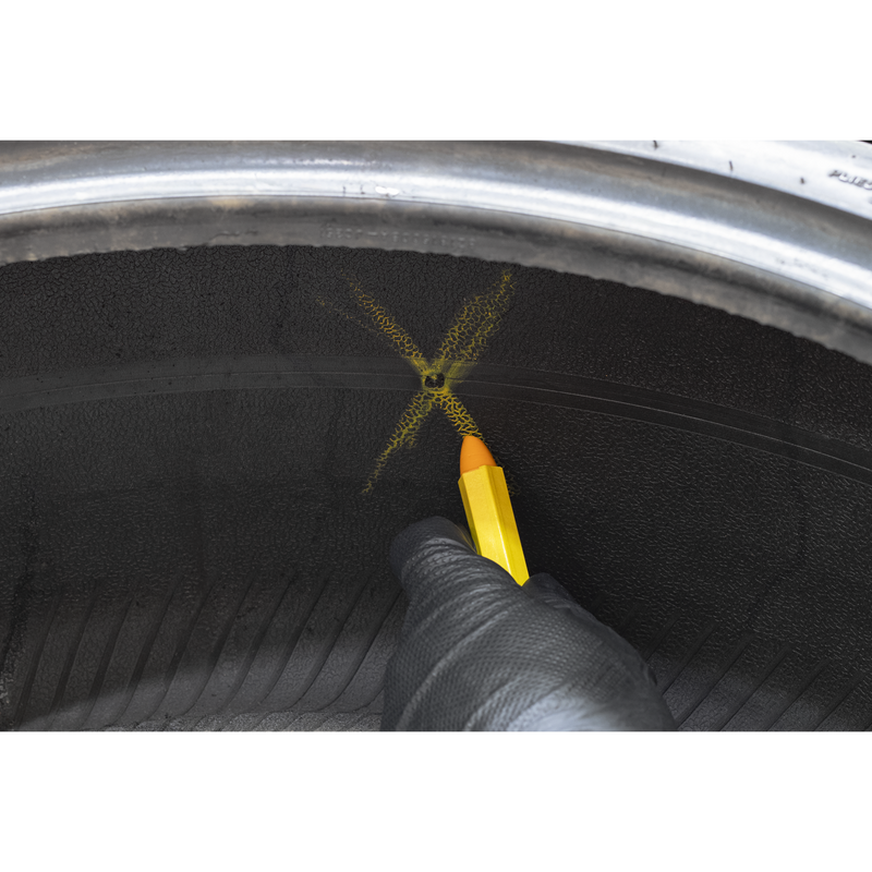 Sealey Tyre Marking Crayon TST14 Yellow - Pack of 6