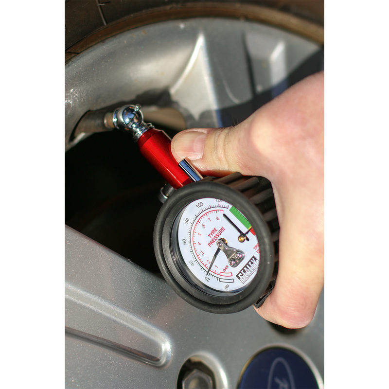 Sealey Tyre Pressure Gauge TSTPDG01 0-8bar (0-120psi)