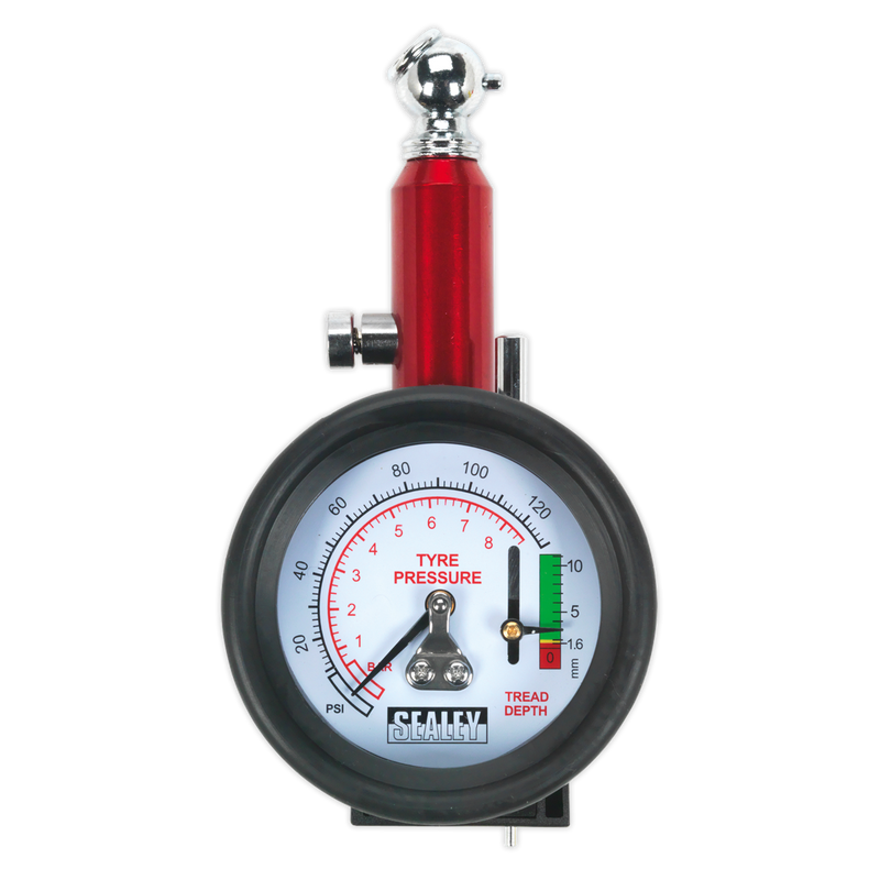 Sealey Tyre Pressure Gauge TSTPDG01 0-8bar (0-120psi)