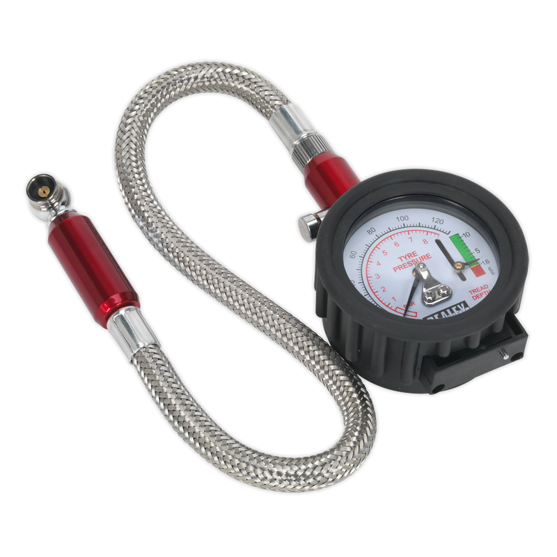 Sealey Tyre Pressure & Tread Depth Gauge 0-8bar (0-120psi)