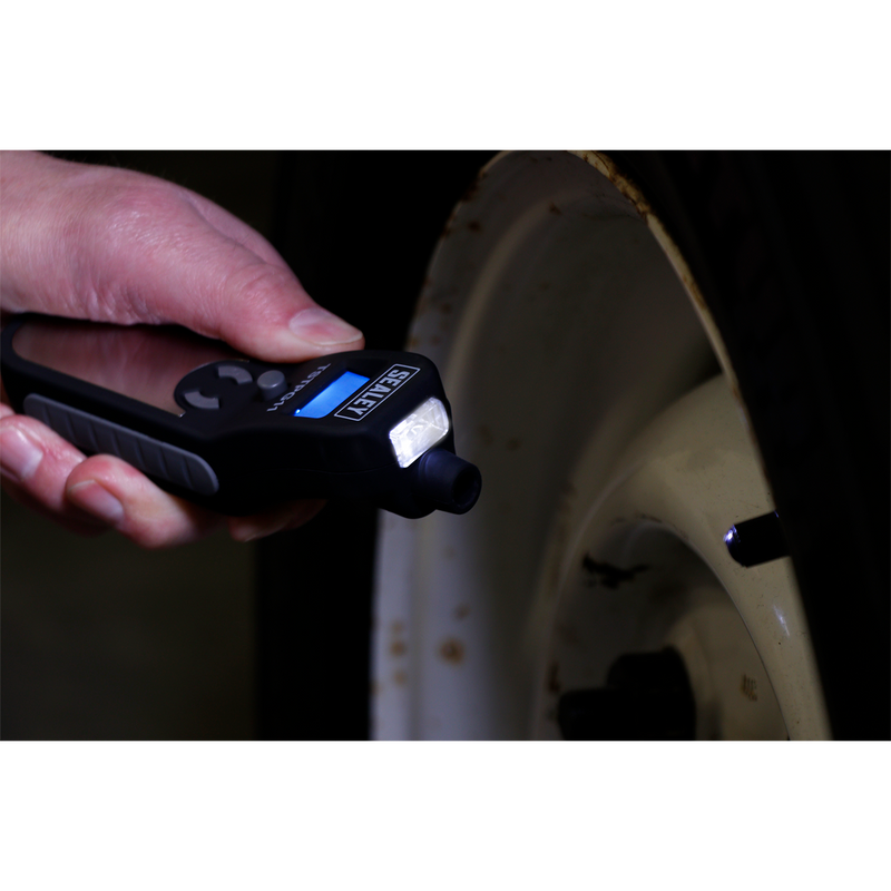 Sealey Digital Tyre Pressure & Tread Depth Gauge TSTPG11 ±1psi
