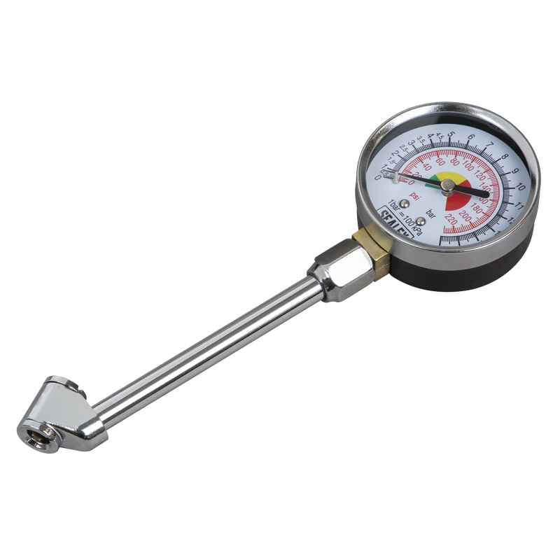 Sealey Twin Connector Tyre Pressure Gauge 15bar (220psi)