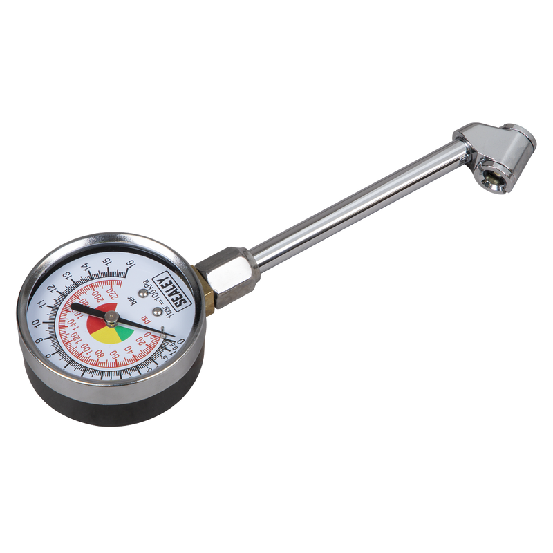 Sealey Twin Connector Tyre Pressure Gauge 15bar (220psi)
