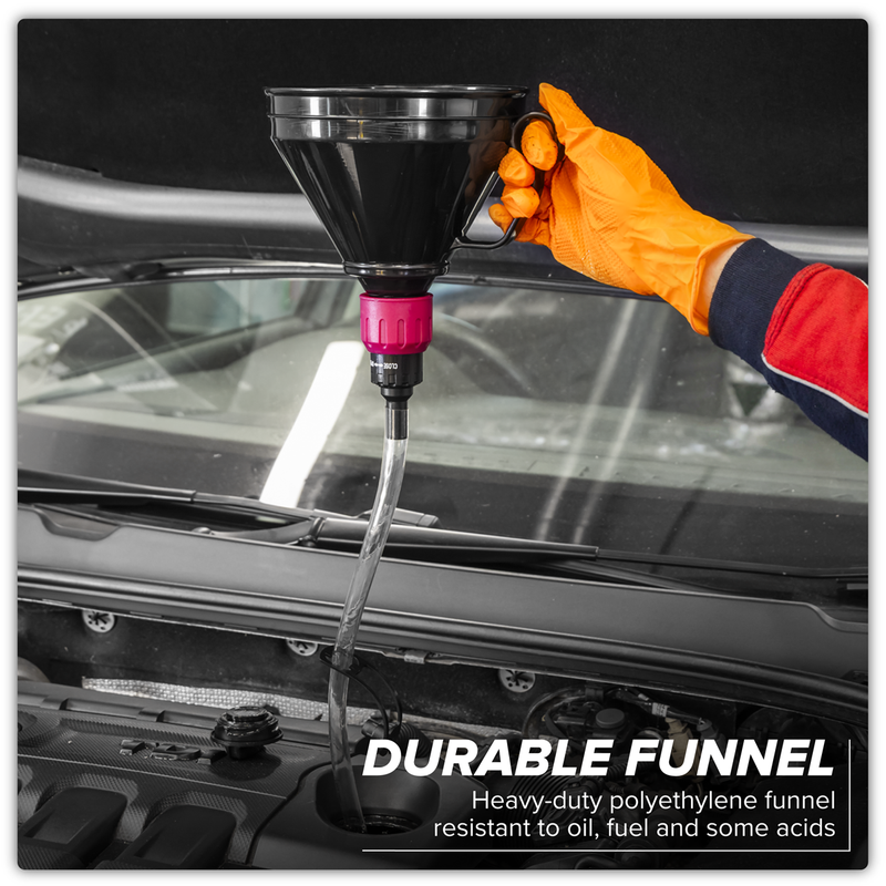 Sealey Valved Flexible Spout Funnel 160mm with Filter