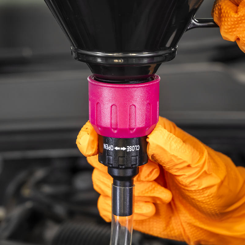 Sealey Valved Flexible Spout Funnel 160mm with Filter