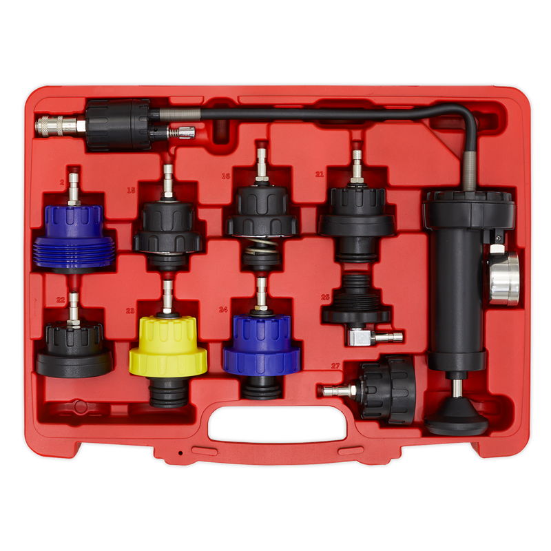 Sealey Cooling System Pressure Test Kit 10 Piece Model VS0013