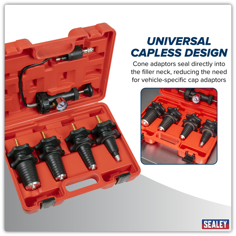 Sealey Cooling System Pressure Test Kit VS0033 5 Piece