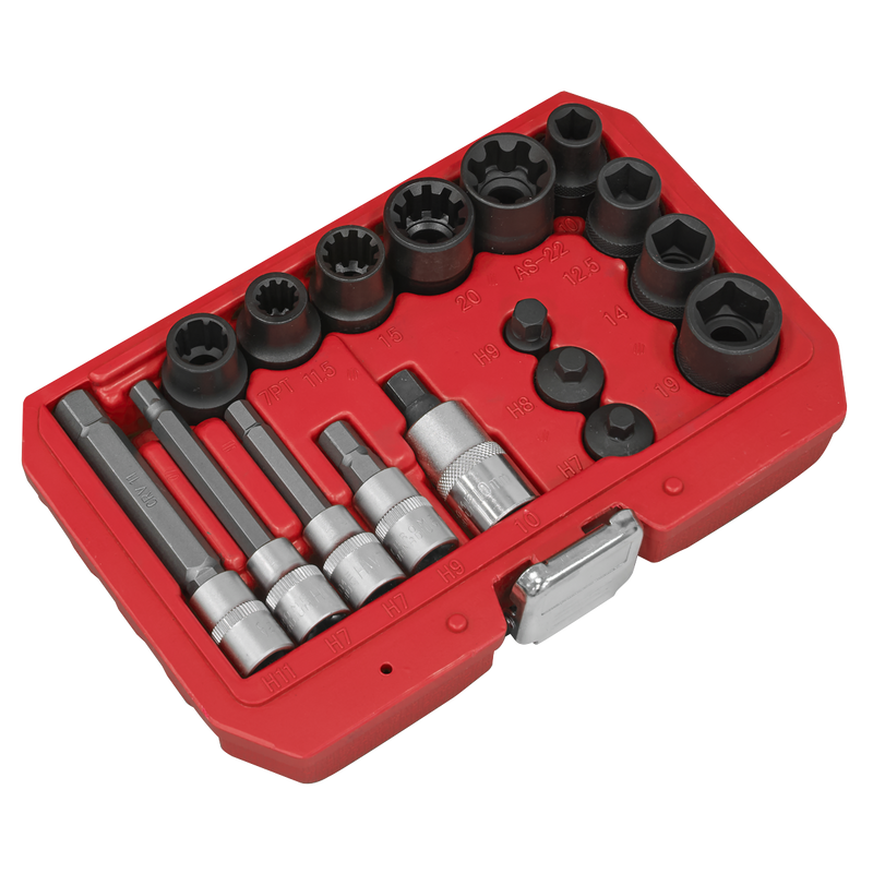 Sealey Brake Caliper Socket Set 17 Piece - Chrome Vanadium Steel