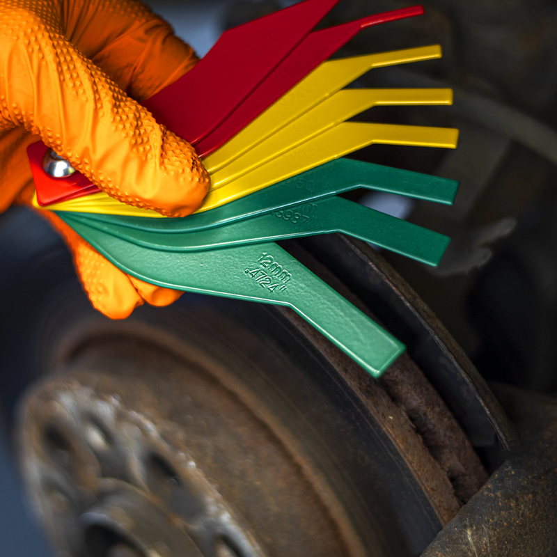 Sealey Brake Pad Thickness Gauge 8 Piece - Metric & Imperial Sizes