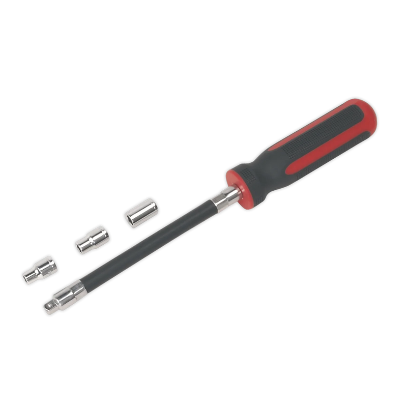 Sealey Premier Nut Driver Set 4 Piece VS063 275mm Flexible Hose Clip