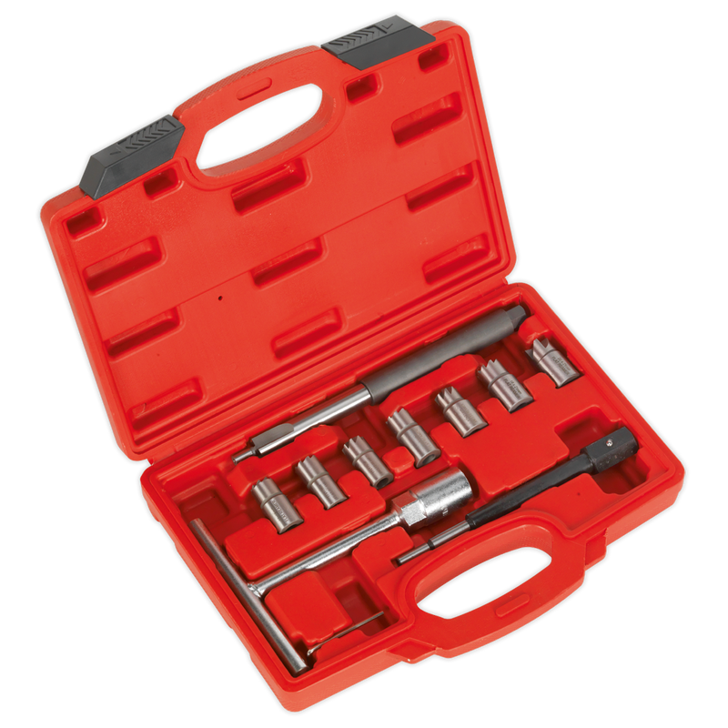 Sealey Diesel Injector Seat Cleaner Set 10 Piece VS2055 1.92kg