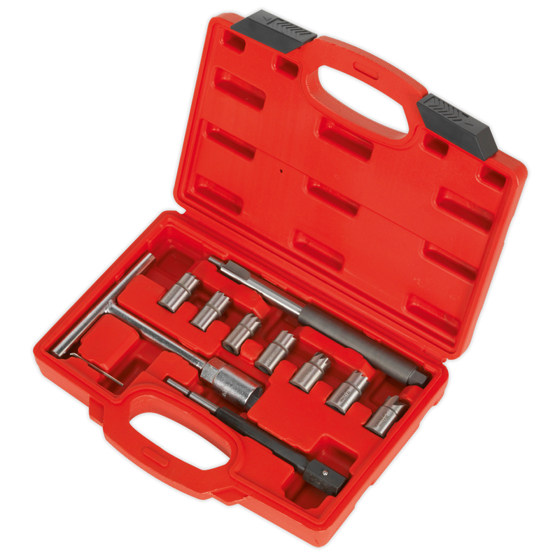 Sealey Diesel Injector Seat Cleaner Set 10 Piece VS2055 1.92kg